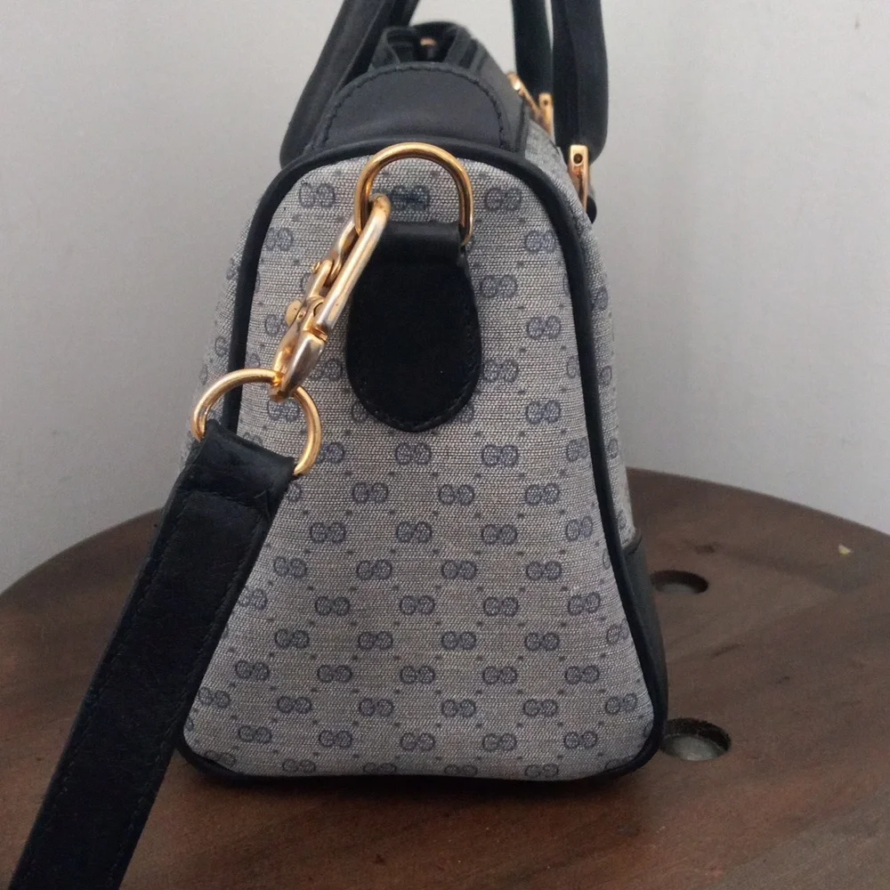 Authentic Vintage Gucci GG Monogram Micro Guccissima Boston Doctor Shoulder Bag - Picture 5 of 11
